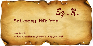 Szikszay Márta névjegykártya