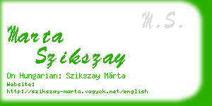 marta szikszay business card