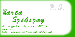 marta szikszay business card